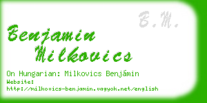 benjamin milkovics business card