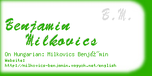 benjamin milkovics business card